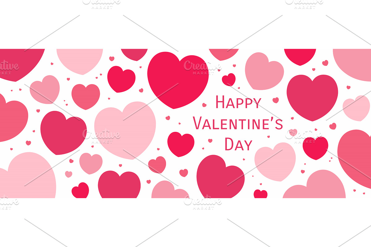 Red, pink hearts Valentines day, an Illustration by sceptical cactus