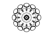 Modern Black and White Mandala Pack, a Decorative Illustration by NJ Himel (Thumbnail 8 of 101)