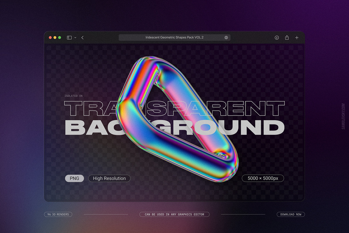 Iridescent Geometric 3D Shapes vol.2, an Object Graphic by Samolevsky (Photo 2 of 23)