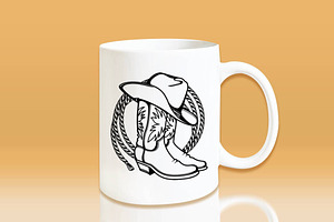 Cowboy Boots, Hat Cowboy Lasso Svg