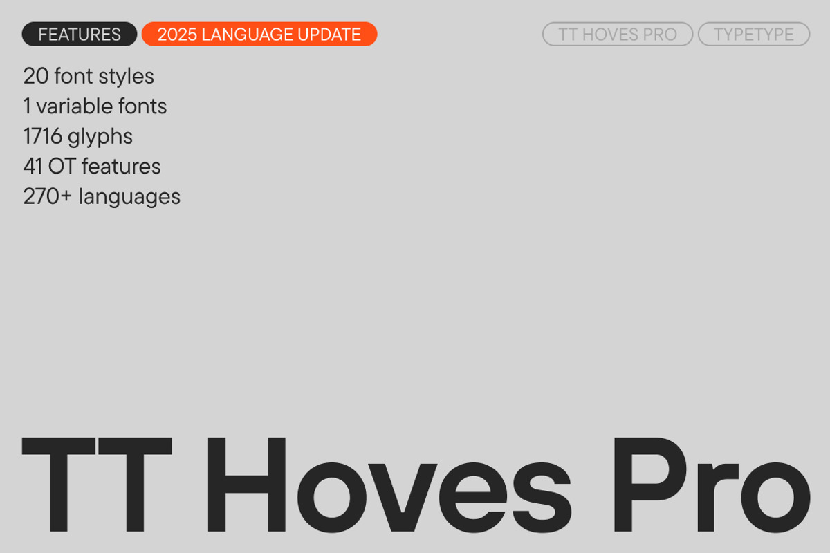 TT Hoves Pro Basic, a Font by TypeType (Photo 1 of 15)