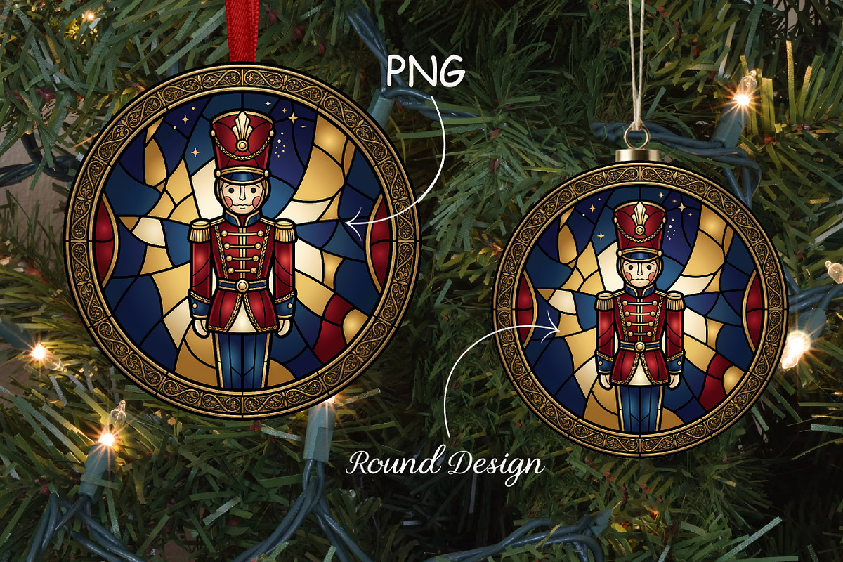 Stained Glass Nutcracker Ornament, a Seasonal Illustration by CrexoraLab (Photo 1 of 3)
