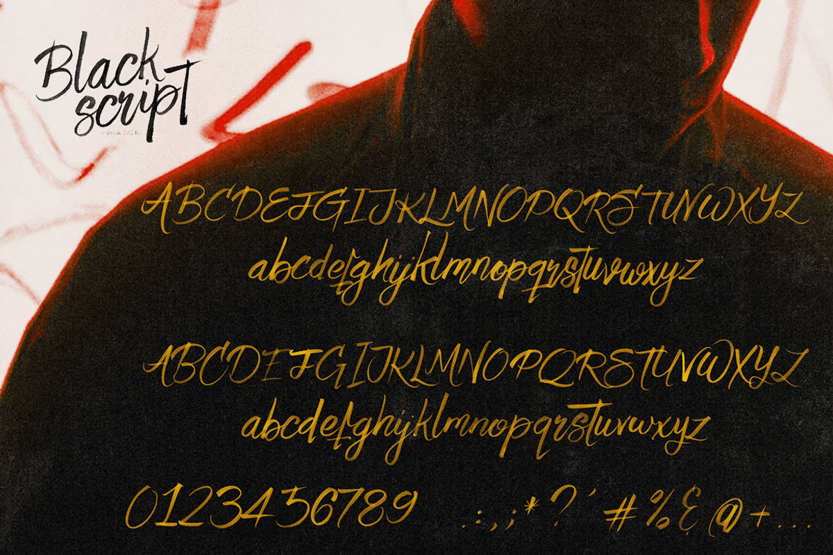 Black Script SVG Bold Brush Font, a Script Font by Cruzine (Photo 4 of 7)