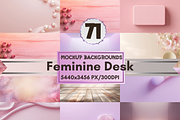 71 Feminine Desk Mockup Bundle, a Merchandise Mockup by LA Design (Thumbnail 1 of 10)
