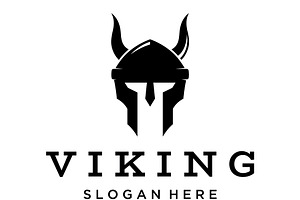 Viking Warrior Helmet Logo Design