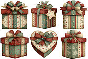 Whimsical Christmas Gift Box Clipart, an Illustration by Craft Nest (Thumbnail 4 of 8)