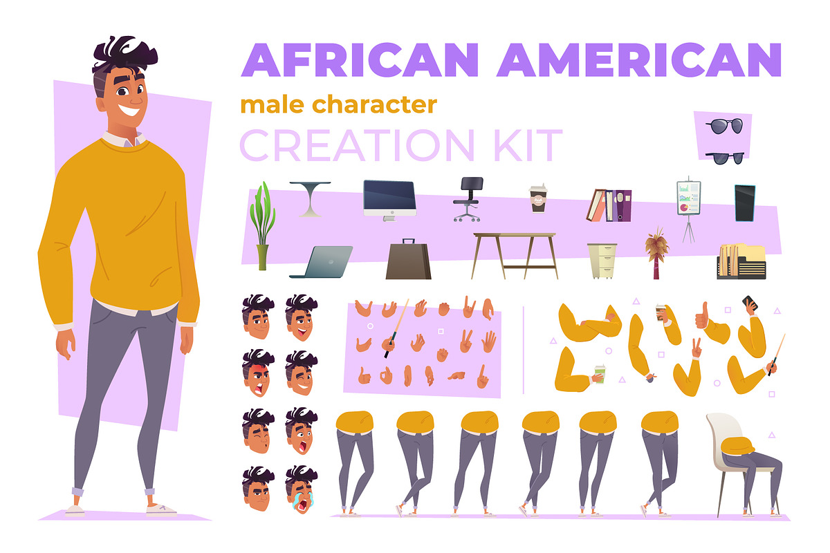 African American male KIT, an Illustration by VectorVision