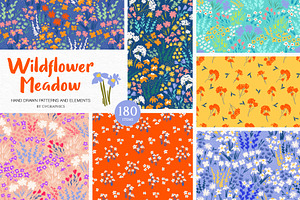 Wildflower Meadow Set, a Pattern Graphic by GVGraphics