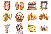 Watercolor Neutral Autumn Clipart, an Illustration by Design Market (Thumbnail 3 of 3)