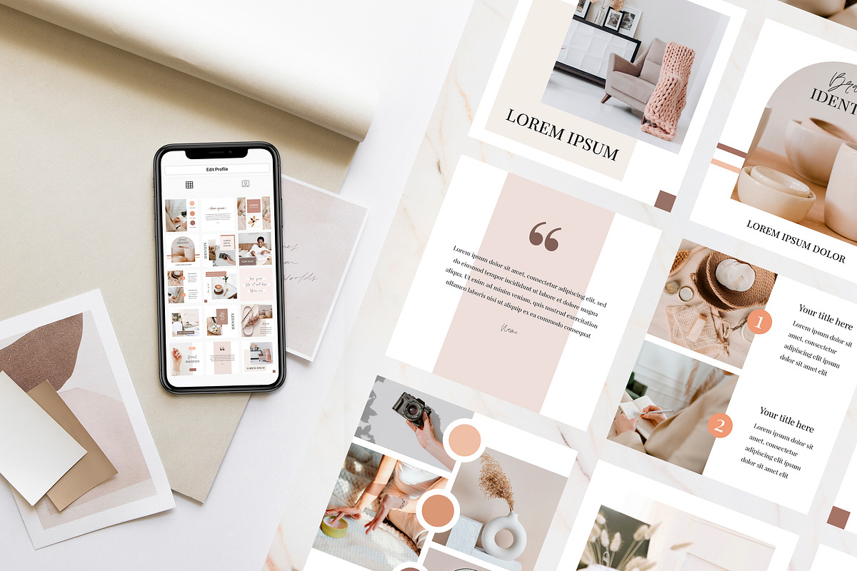 Canva Instagram Templates in Brown Tones