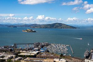 Scenic view of San Francisco Bay and Alcatraz Island, USA, an Architecture Photo by GoodGoods