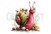Whimsical Summer Snail Clipart, an Illustration by Craft Nest (Thumbnail 12 of 12)