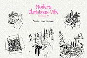 Christmas Vibe: Vector Line Art, a Seasonal Illustration by divanovskaya_nv (Thumbnail 7 of 15)
