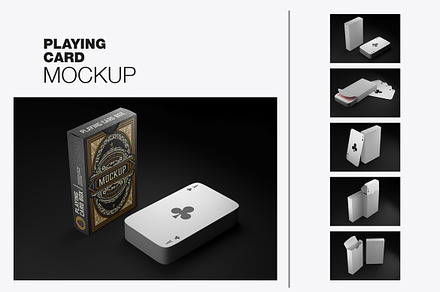 Set Box with Playing Cards Mockup, a Product Mockup by OneVectorStock