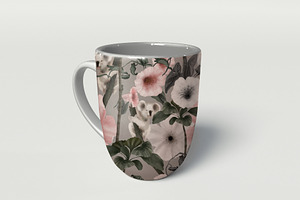 Koala, Luxury Floral Pattern