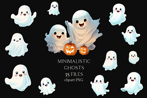 Cute Ghosts Clipart PNG