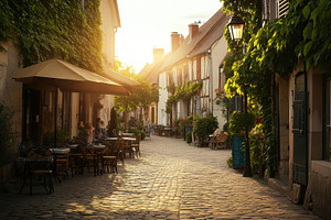 Sunset on charming cobblestones, a Photo by Beautiful things