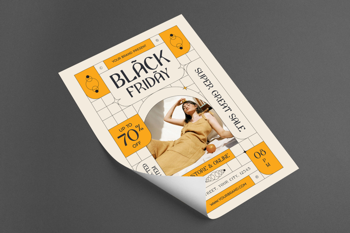 Black Friday Flyer Retro Style, a Flyer Template by monogrph (Photo 2 of 4)