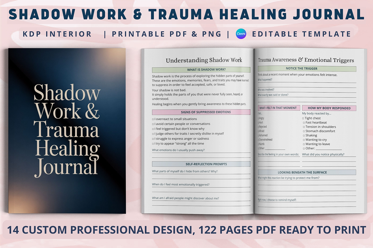 Shadow Work & Trauma Healing Journal, a Design Template by Book2bees (Photo 1 of 4)