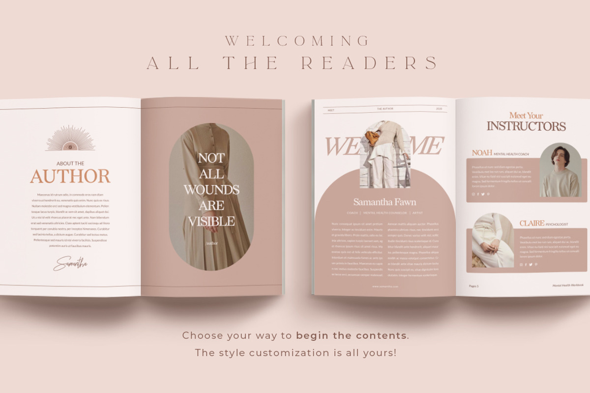 Wellness Workbook Creator | CANVA PS, a Magazine Template by Eviory (Photo 6 of 45)
