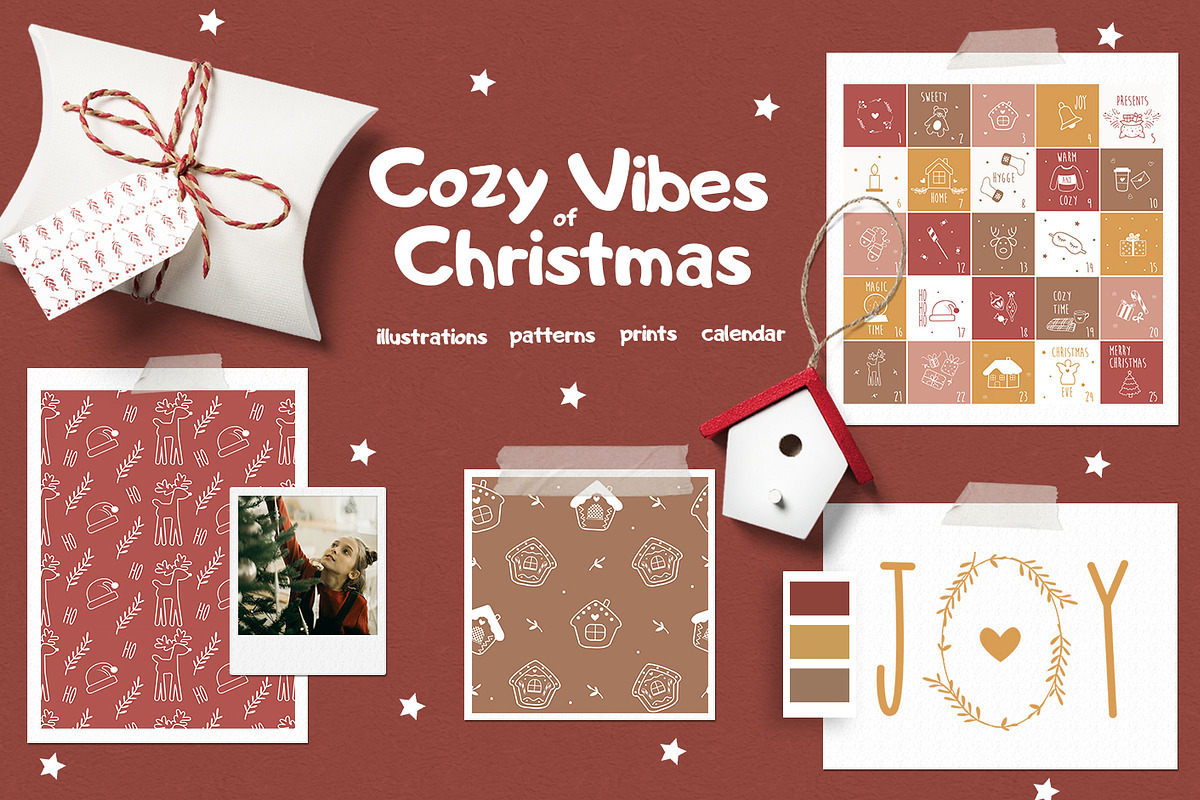 Cozy Christmas - Clipart & Patterns, an Illustration by JT_Design_Art (Photo 1 of 11)
