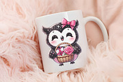 Cute Kawai Owl Valentine Sublimation, an Animal Illustration by RobertsArt (Thumbnail 3 of 7)