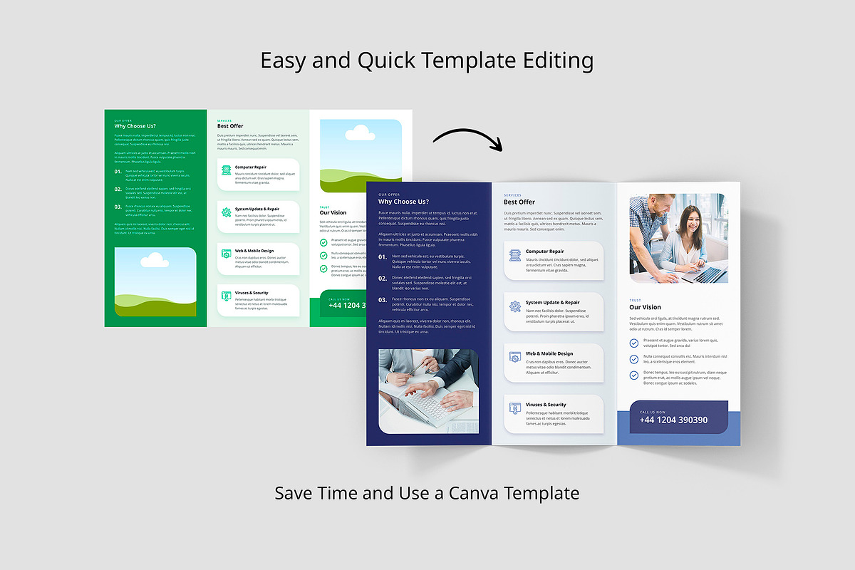 IT Service Brochure Trifold Template, a Brochure Template by artbart (Photo 9 of 10)