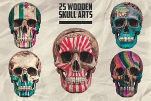 25 Wooden Skull Arts