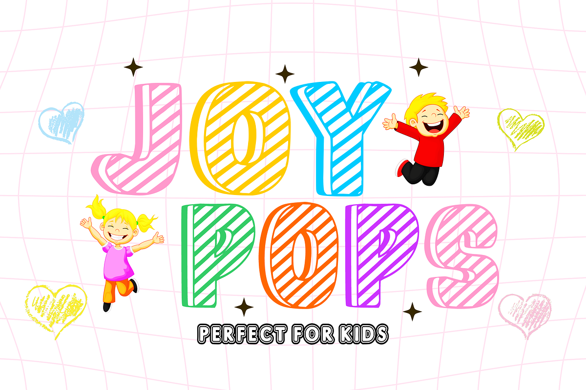 Joypops - Playful Kids Font, a Sans Serif Font by KiddoGlyphs Studio (Photo 1 of 4)