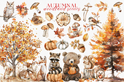 Fall in the Forest Woodland Clipart, a Seasonal Illustration by ClipArtCharm (Thumbnail 2 of 5)