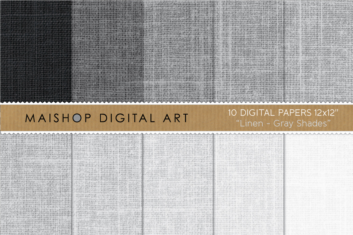 Digital Papers Linen Gray Shades