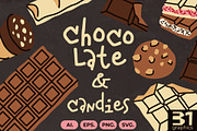 Chocolate & Candies Vector Cliparts, a Food Illustration by Panna Limon Store (Thumbnail 1 of 7)