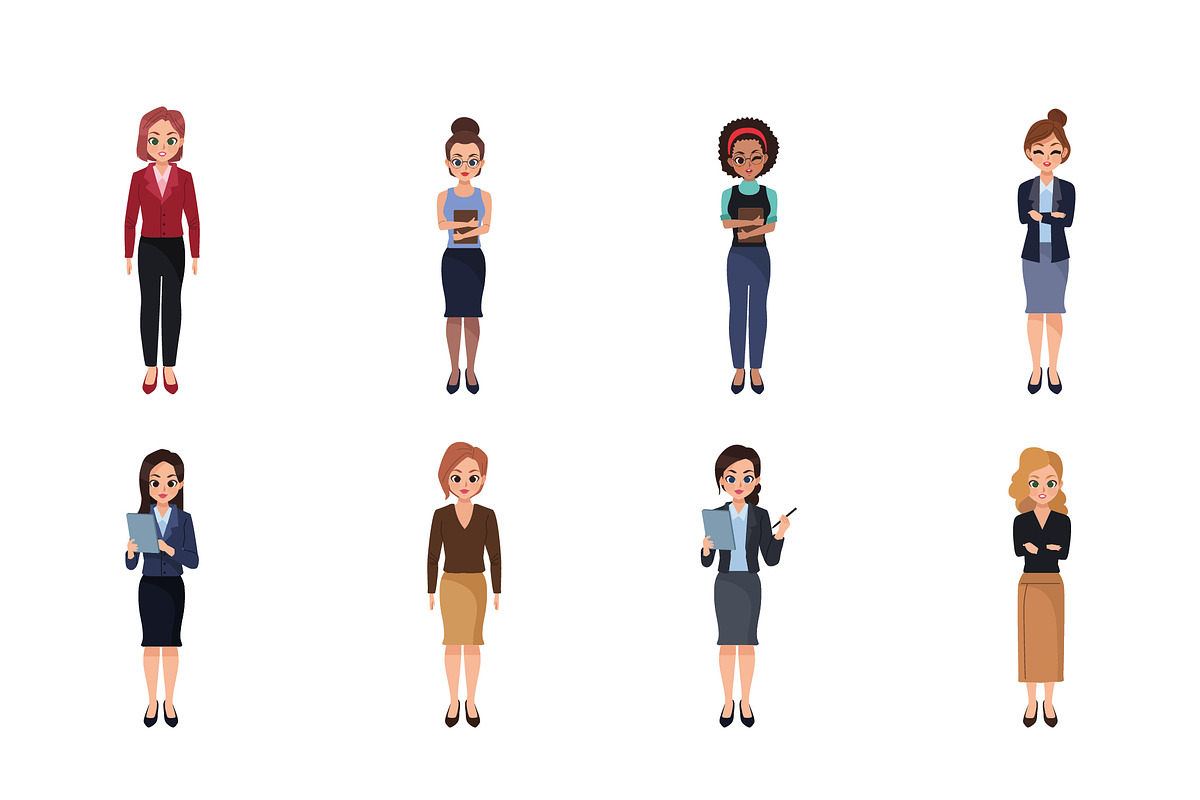 Business Women Illustration Set
