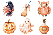 Peach Colored Halloween Clipart, a Seasonal Illustration by CitraGraphics (Thumbnail 8 of 9)