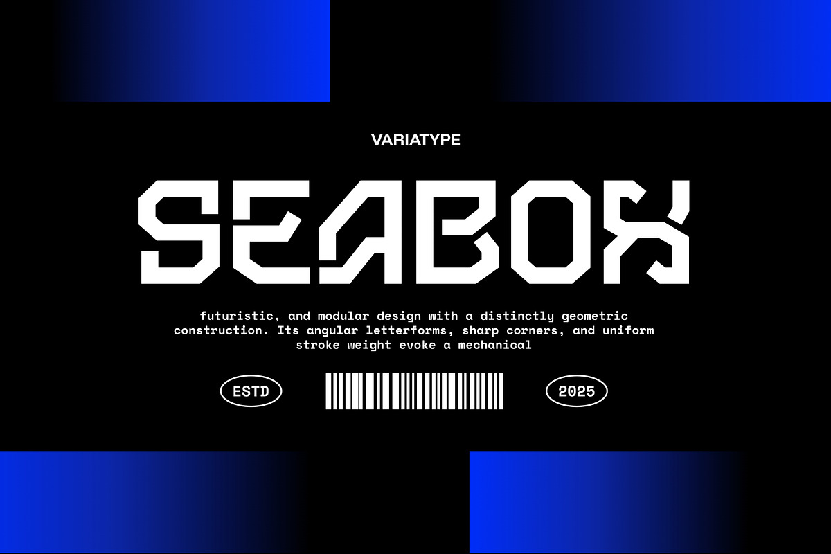 Seabox - Bold Futuristic Font, a Sans Serif Font by Variatype (Photo 1 of 6)
