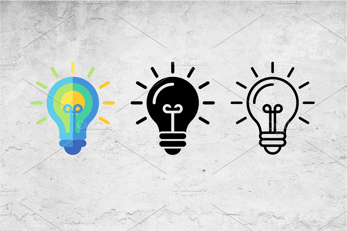 Creative Idea Lightbulb Vector Icons, an Outline Icon by Artonix (Photo 2 of 2)