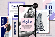 CANVA | Unicorn Instagram Templates, a Social Media Template by 9inchideas (Thumbnail 1 of 9)