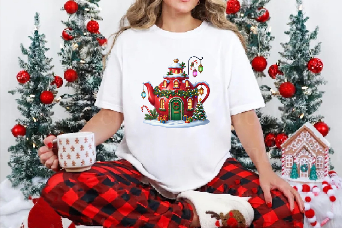 Christmas Teapot House PNG, an Illustration by DreamArtGraphic (Photo 4 of 5)