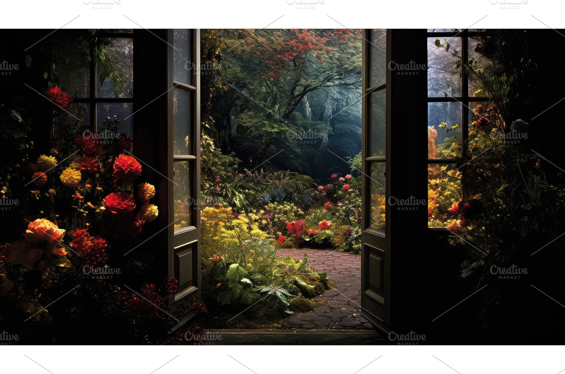contrast dark room open door ai, an Abstract Photo by pikepicture