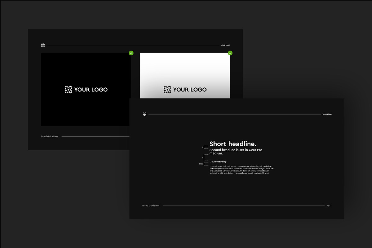 Premium Dark Minimal Brand Guideline, a Branding & Logo Template by Moody Designs (Photo 4 of 6)