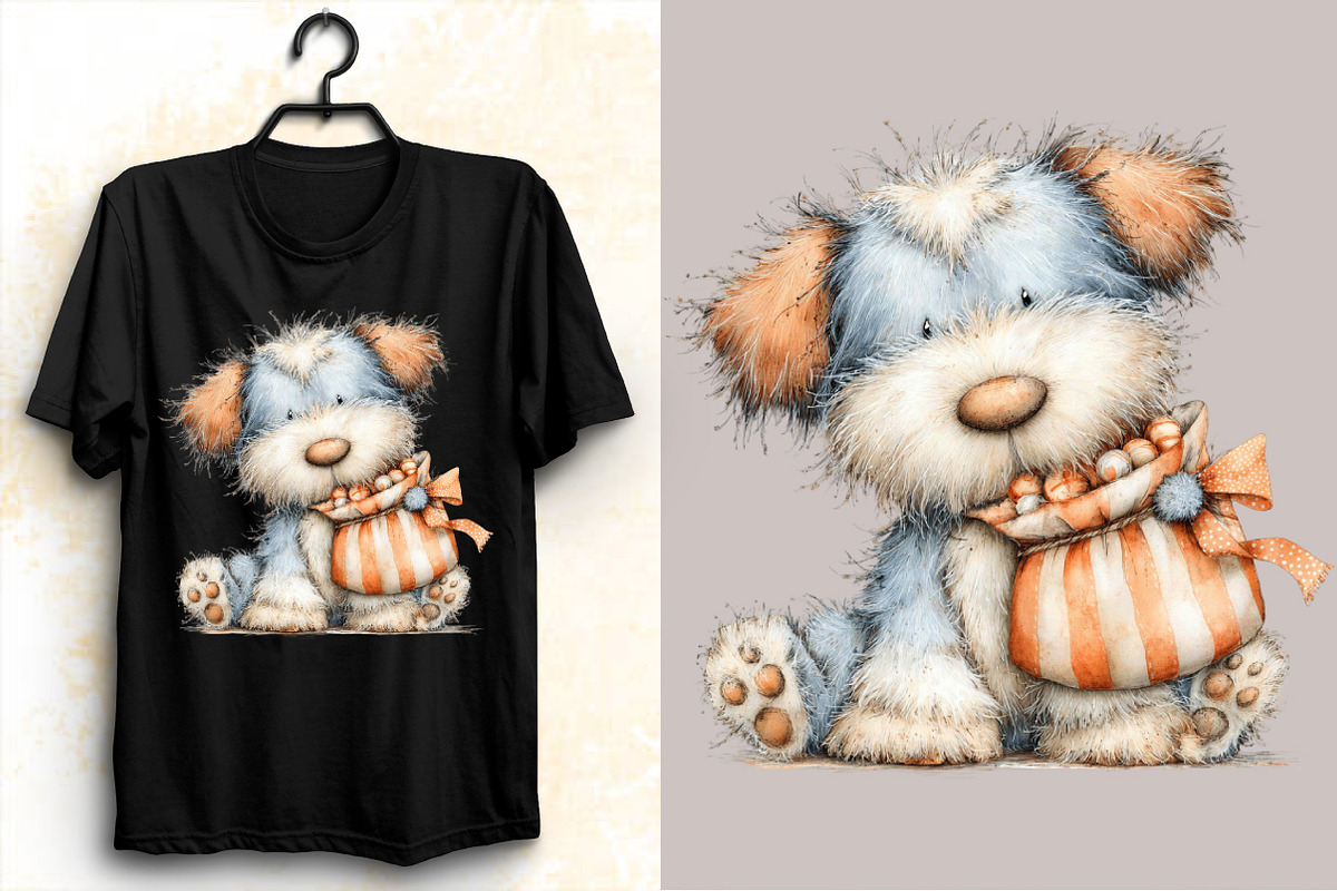 Whimsical Valentine Fluffy Dog Clipa, an Illustration by SVGArt (Photo 8 of 8)