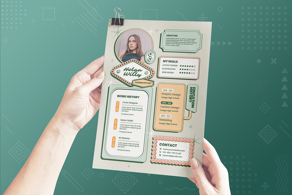 Fun Retro Resume, a Resume Template by Fannan Studio (Photo 2 of 2)
