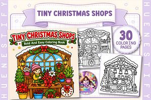 Tiny Christmas Shops Coloring Book