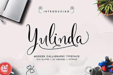 Yulinda Script, a Script Font by Barland Design