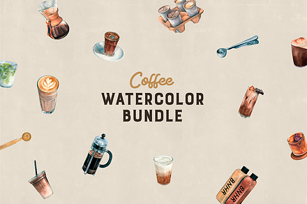 Watercolor Coffee Bundle