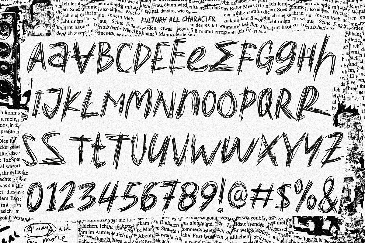Kvltura - Unbored Scribbles Font, a Font by Invasi Studio (Photo 8 of 10)