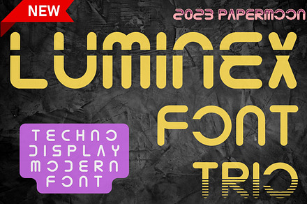 Luminex Modern Font Trio, a Sans Serif Font by PaperMoon