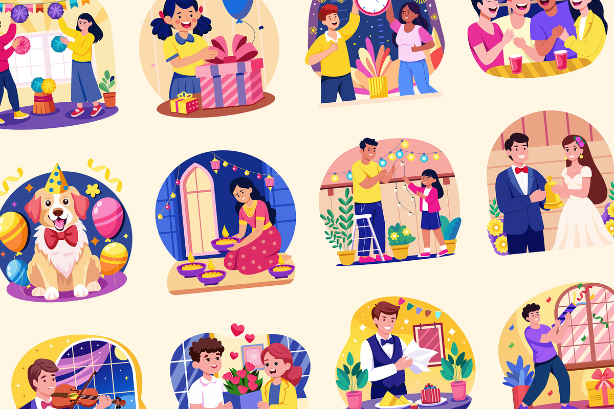 Animated Celebrate Illustrations Art, a Decorative Illustration by Brickclay (Photo 4 of 5)