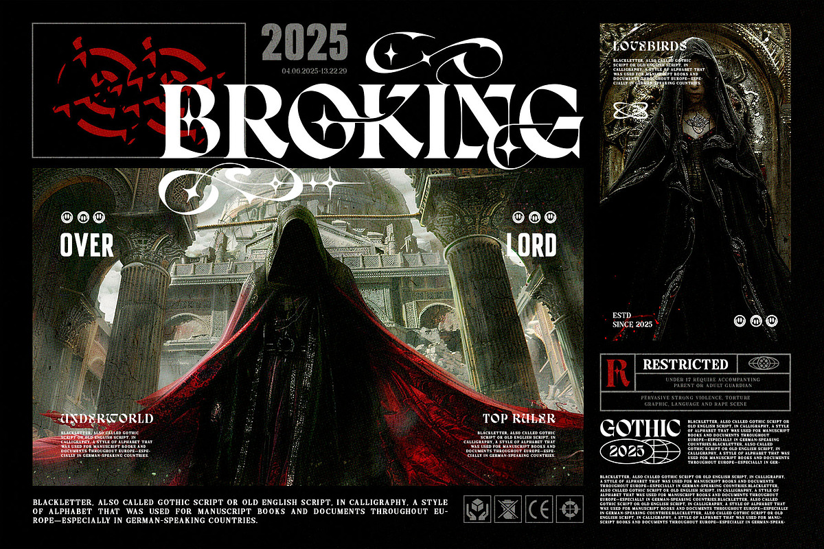 Dark Reborn Typeface, a Blackletter Font by alit design (Photo 6 of 20)
