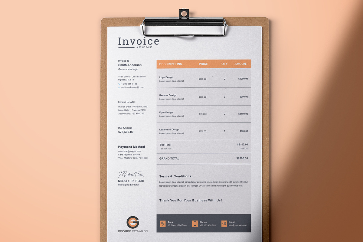 Invoice, a Stationery Template by TelaTemplates (Photo 3 of 8)
